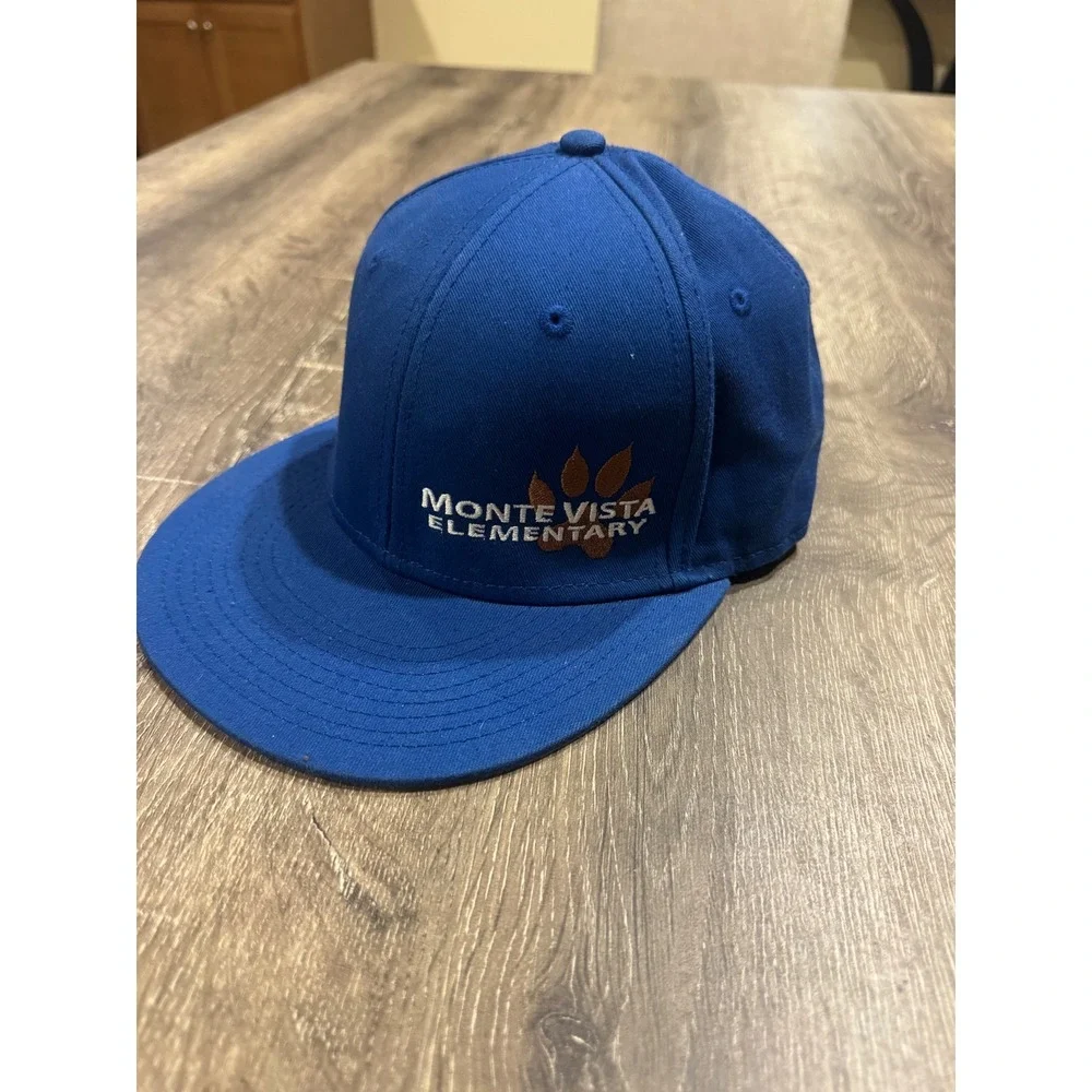 Otto Monte Vista Elementary Youth Baseball Cap Royal Blue Flat Brim Hat 145-1044